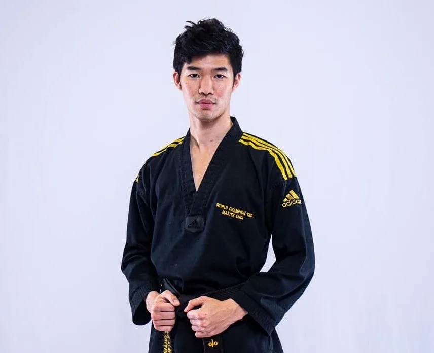 Master D Choi in his black Taekwondo uniform